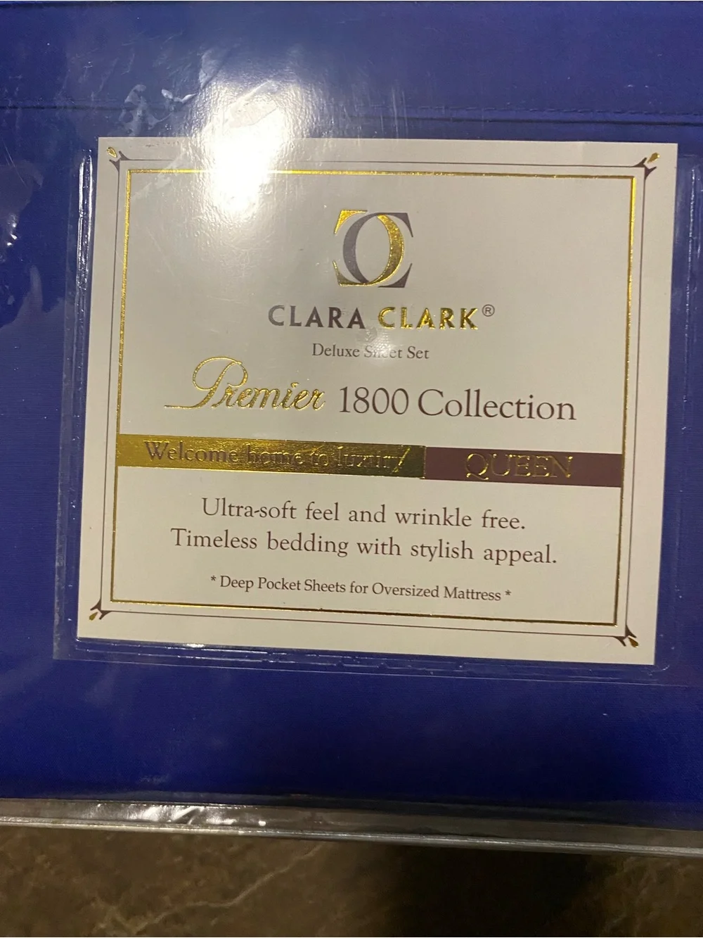 Clara Clark Deep Blue Queen Sheet Set
